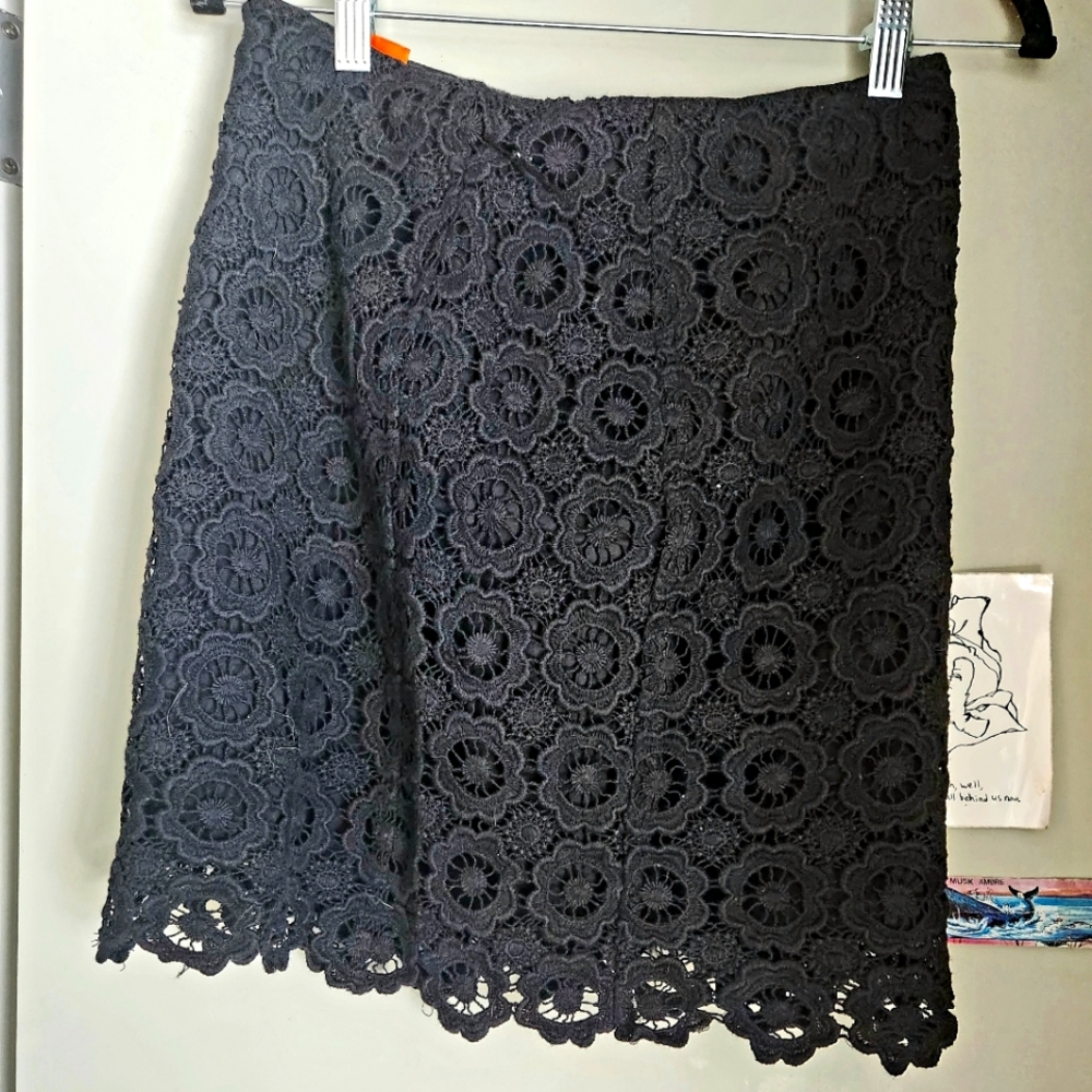 Vintage Black lace mini skirt